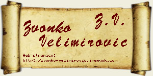 Zvonko Velimirović vizit kartica
